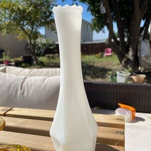 Chic White Glass Vase